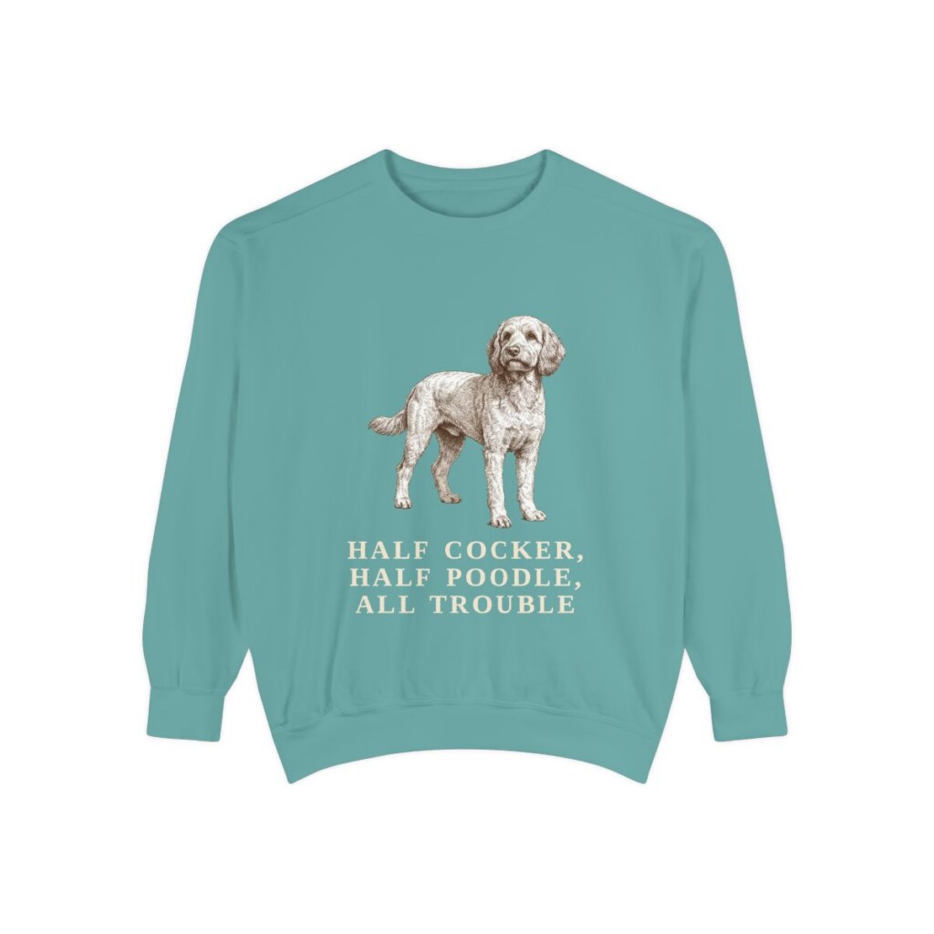 Cockapoo Humor Sweatshirt, Seafoam, front view