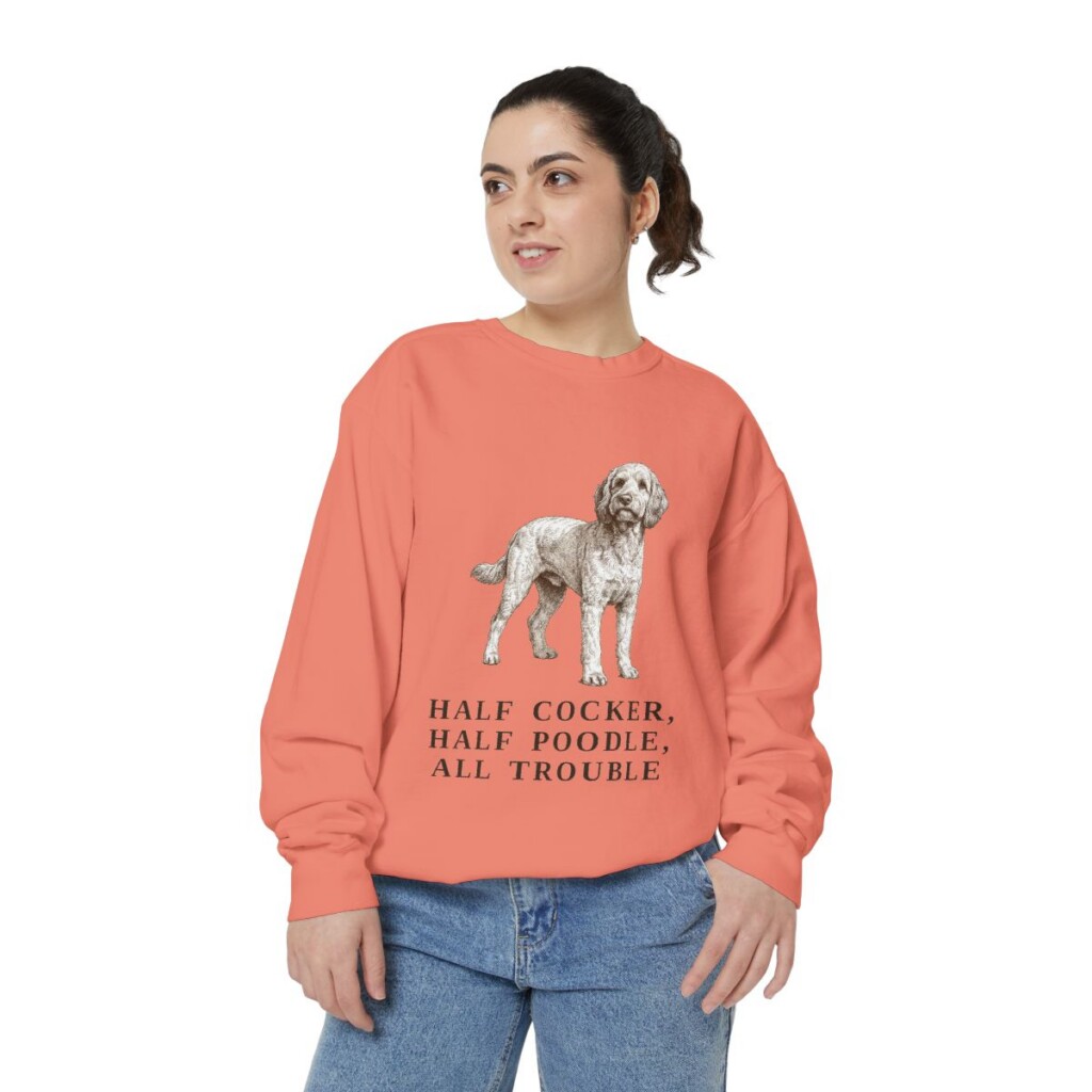 Cockapoo Humor Sweatshirt, Terracotta, person 2 front