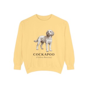 cockapoo-sweatshirt-latin-butter Cockapoo Latin Sweatshirt, Butter, front view