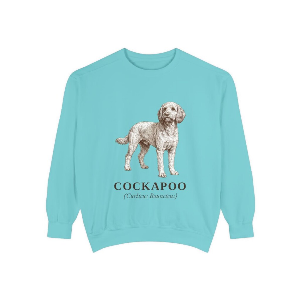 cockapoo-sweatshirt-latin-chalky-mint Cockapoo Latin Sweatshirt, Chalky Mint, front view