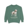 cockapoo-sweatshirt-latin-light-green Cockapoo Latin Sweatshirt, Light Green, front view
