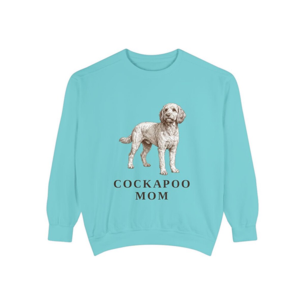 Cockapoo Mom Sweatshirt, Chalky Mint, front view