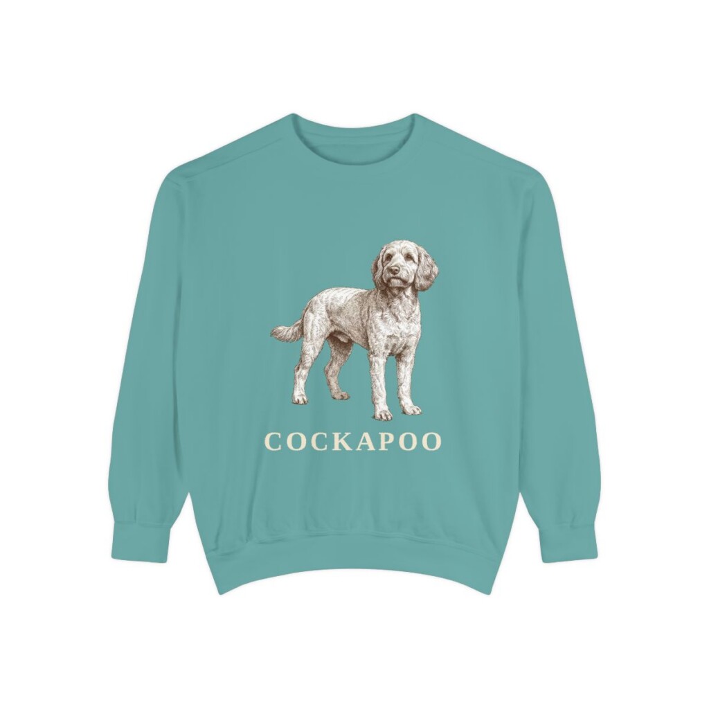 Cockapoo Sweatshirt, Seafoam, front view