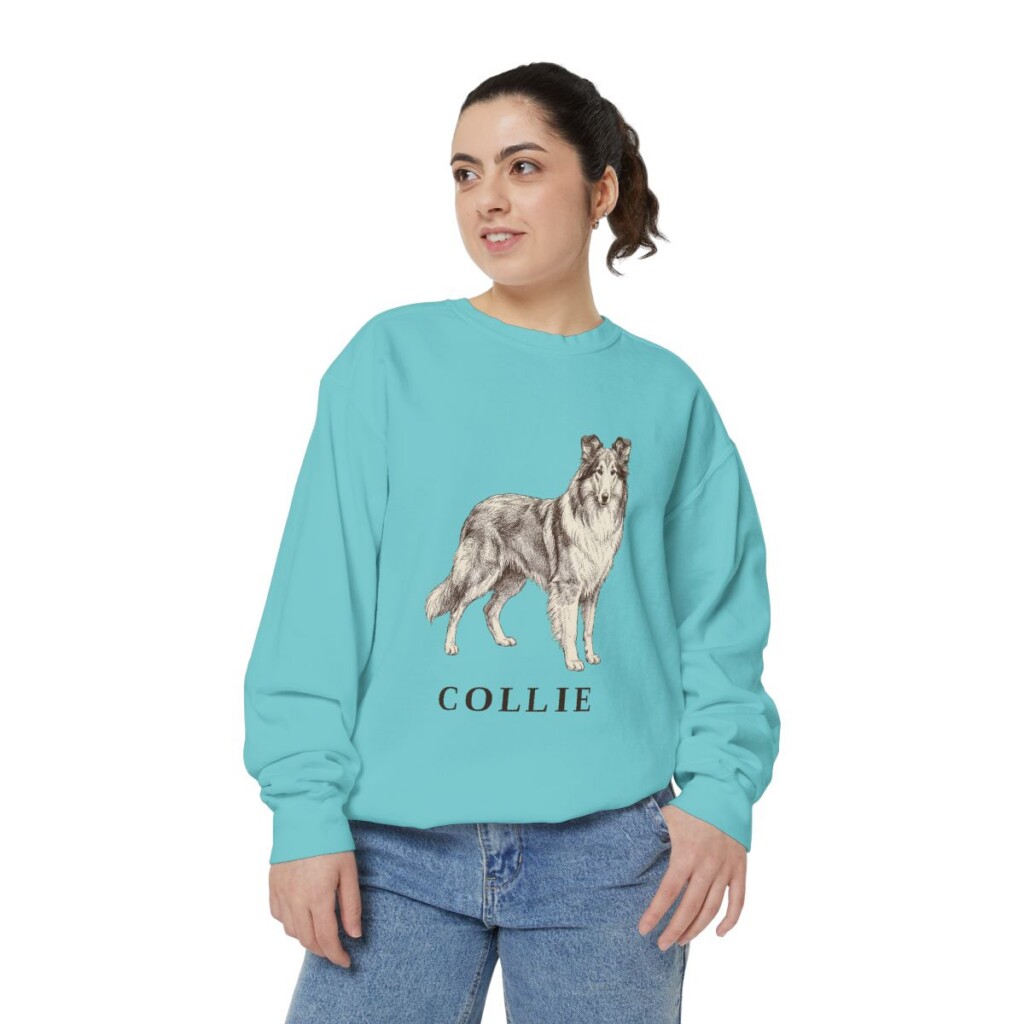 Collie Sweatshirt, Chalky Mint, person 2 front