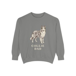 Collie Dad Sweatshirt, Grey, front view