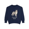 Collie Dad Sweatshirt, True Navy, front view