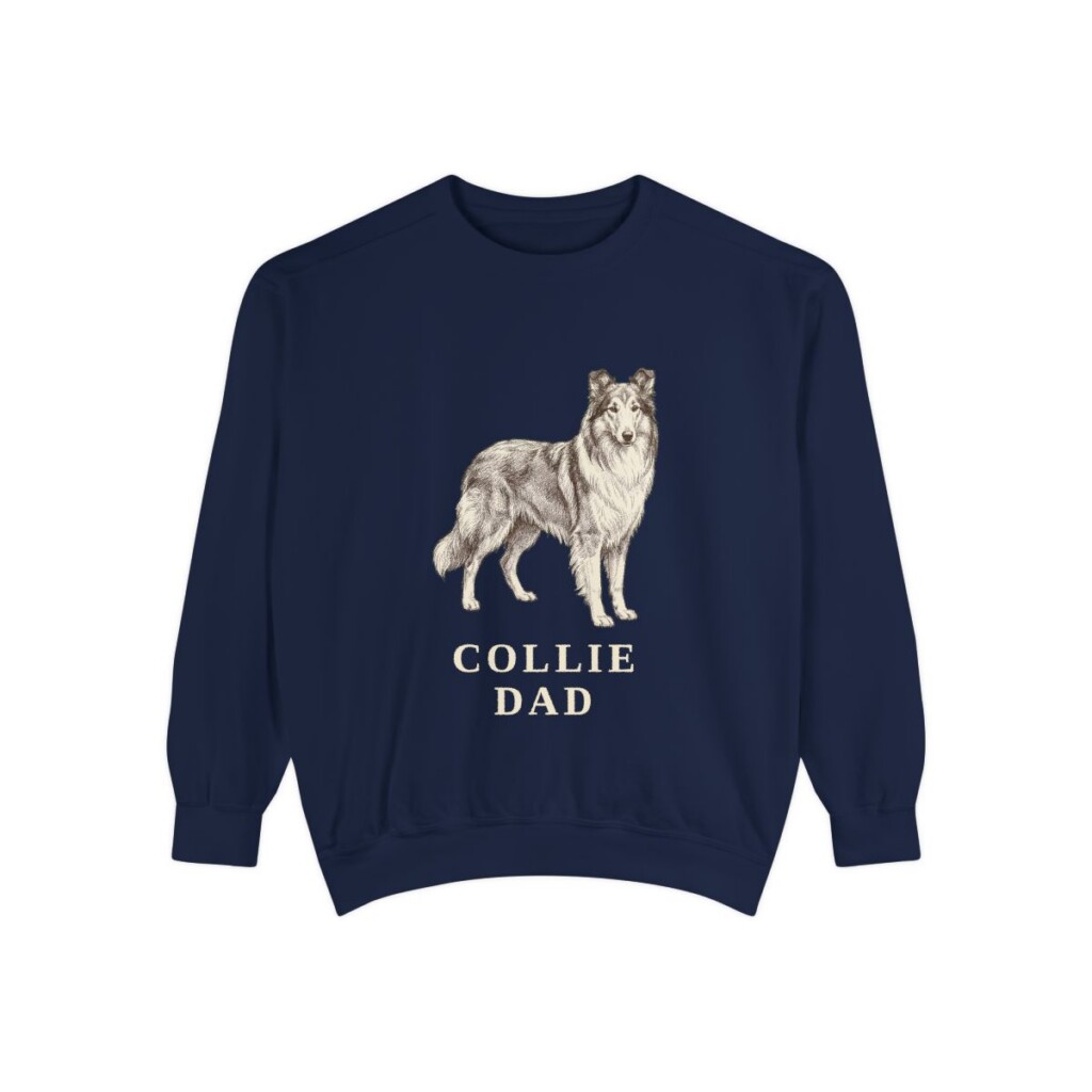 Collie Dad Sweatshirt, True Navy, front view