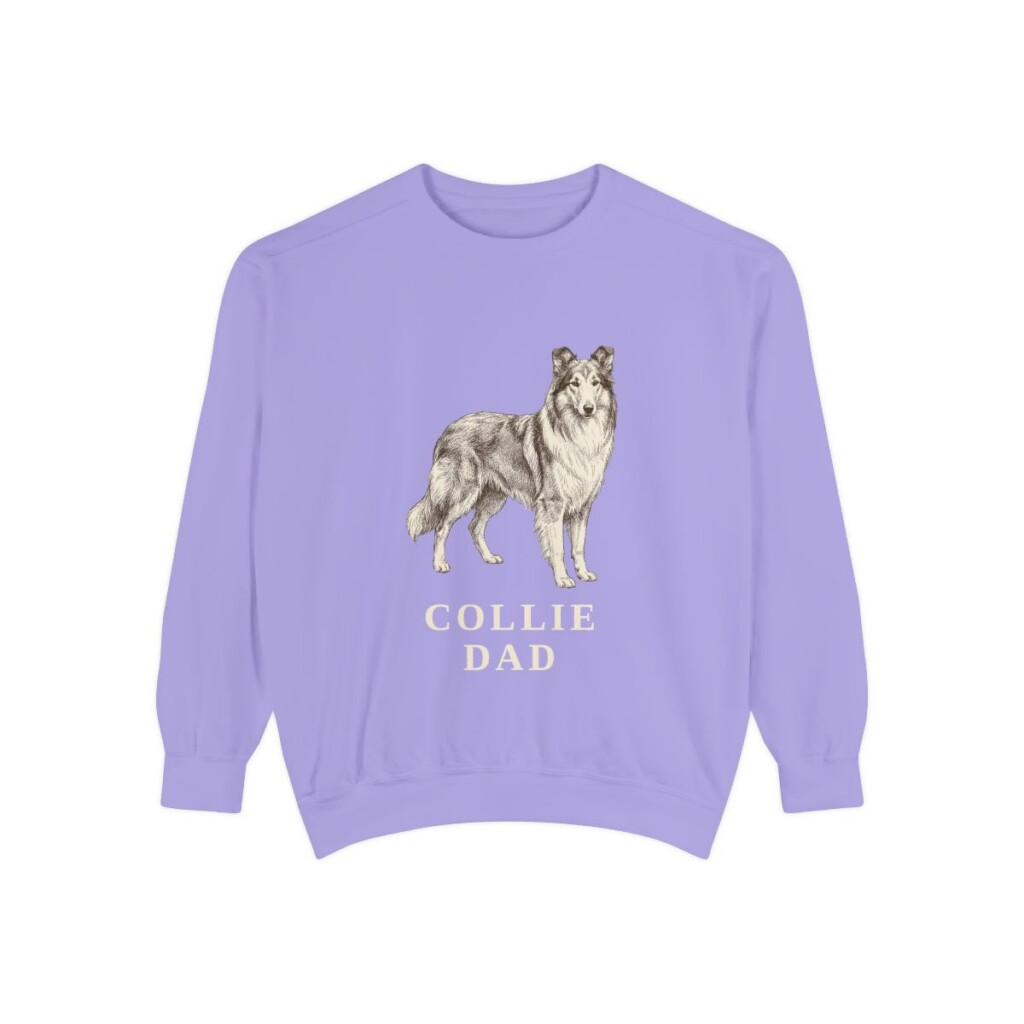 Collie Dad Sweatshirt, Violet, front view