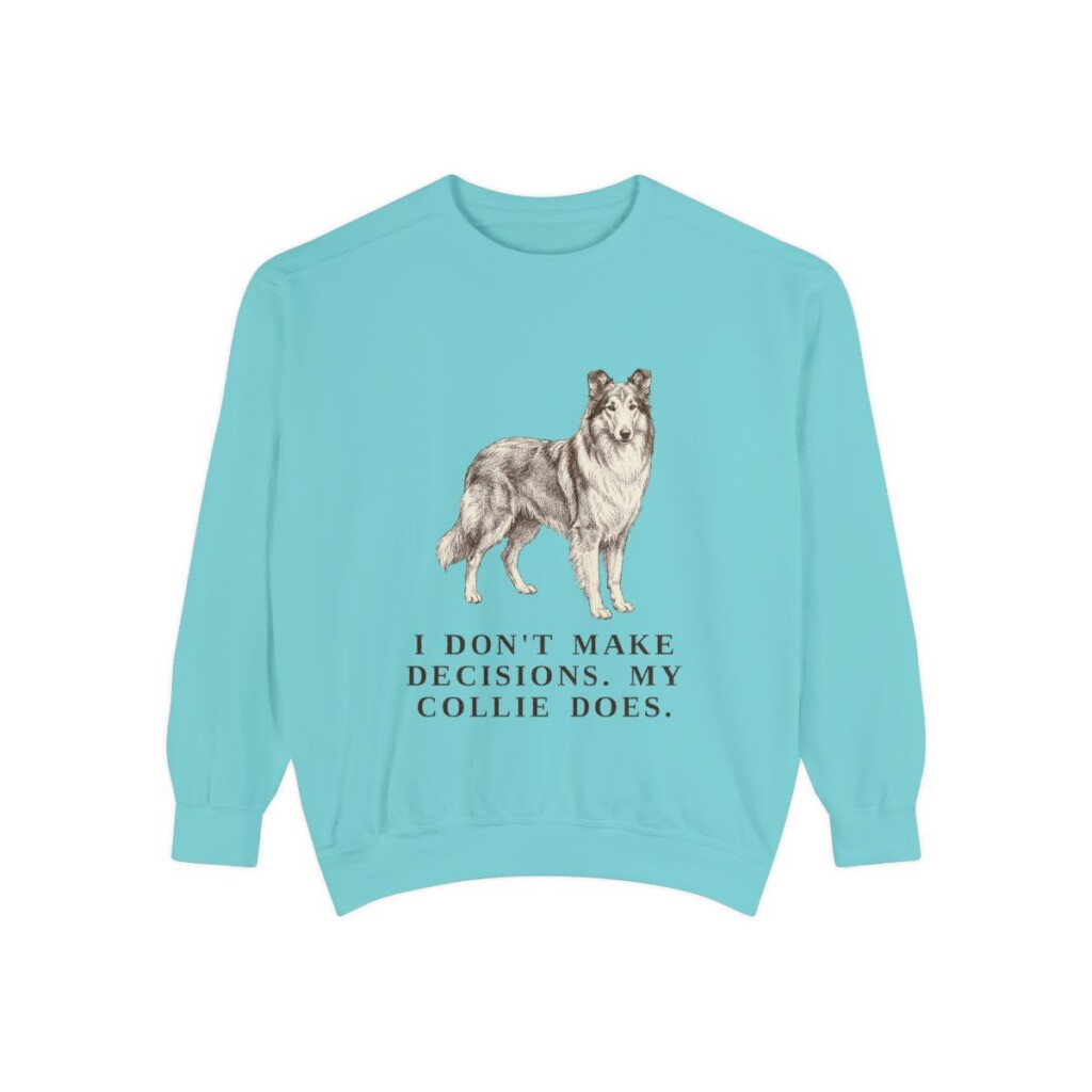 Collie Humor Sweatshirt, Chalky Mint, front view
