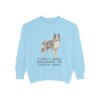 Collie Humor Sweatshirt, Chambray, front view