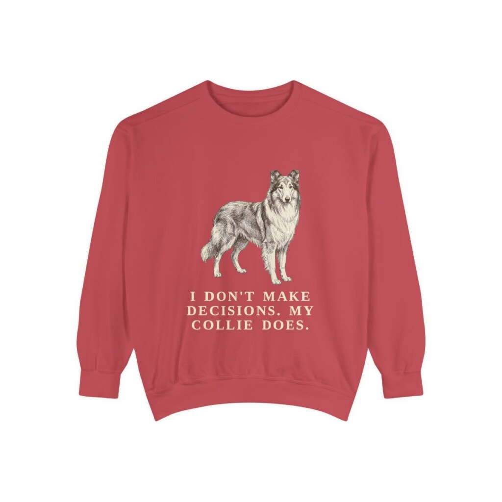 Collie Humor Sweatshirt, Crimson, front view