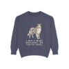 Collie Humor Sweatshirt, Denim, front view
