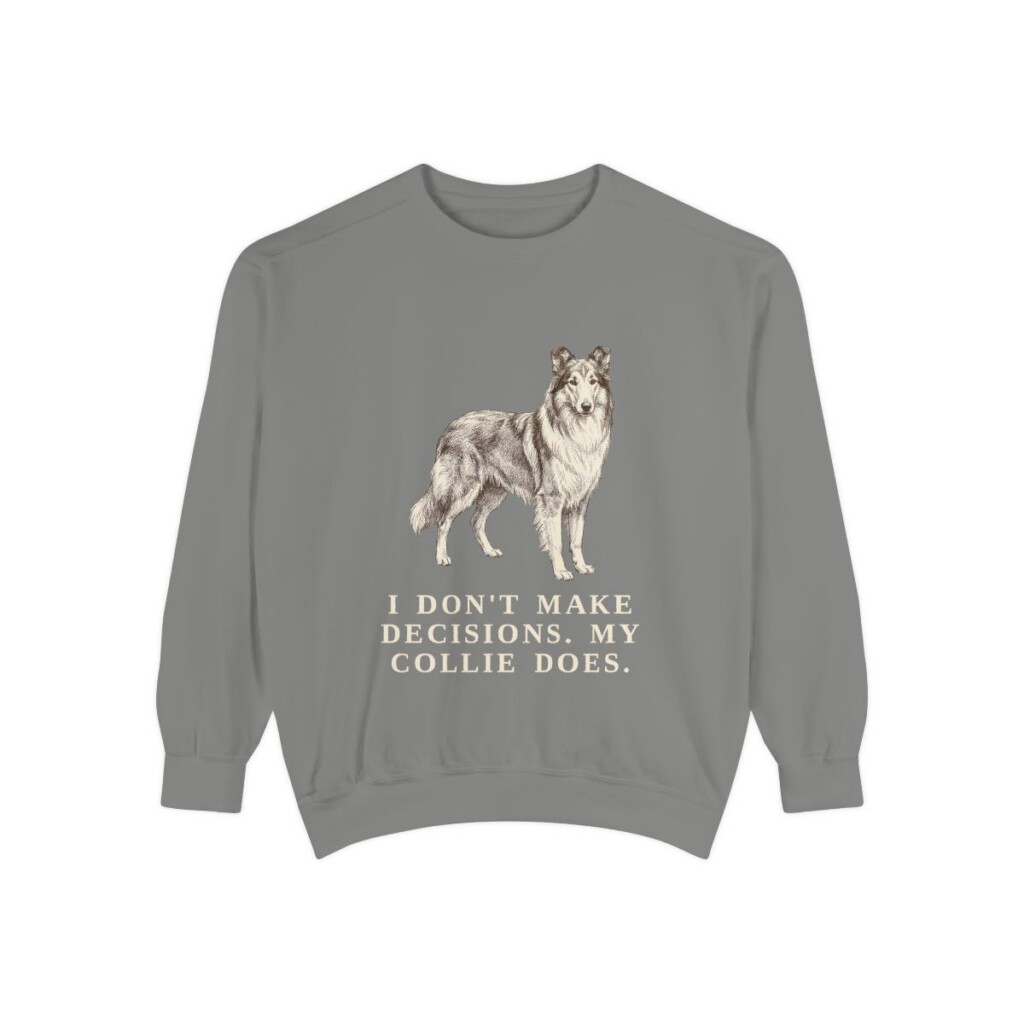 Collie Humor Sweatshirt, Grey, front view