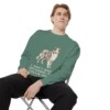 Collie Humor Sweatshirt, Light Green, person 1 context
