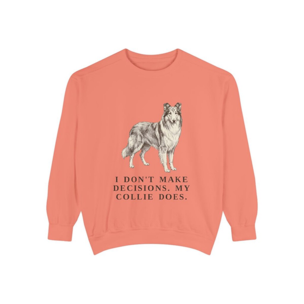 Collie Humor Sweatshirt, Terracotta, front view