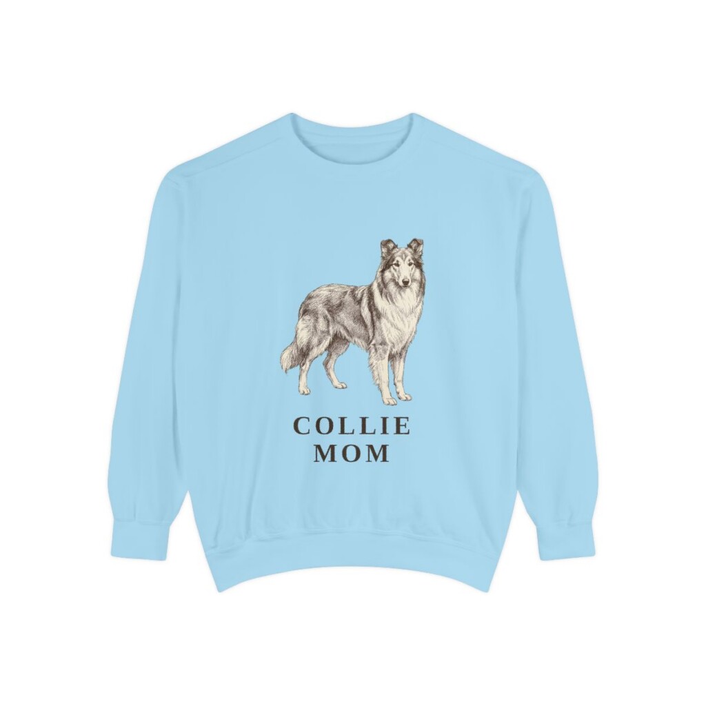 Collie Mom Sweatshirt, Chambray, front view