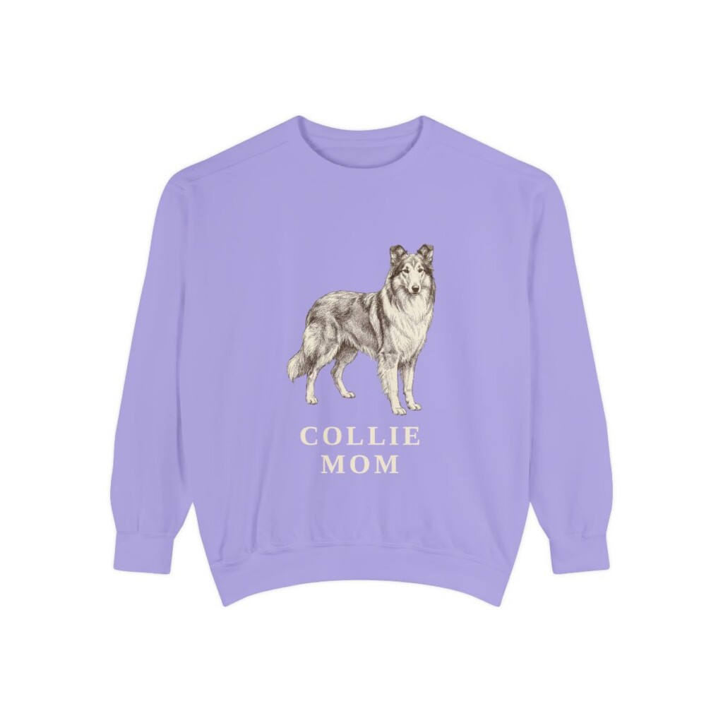 Collie Mom Sweatshirt, Violet, front view