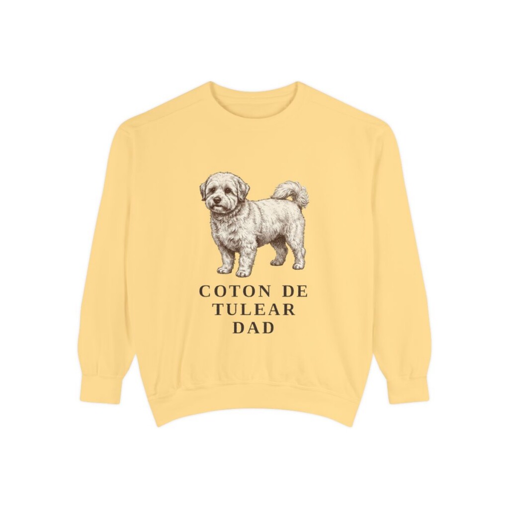 Coton de Tulear Dad Sweatshirt, Butter, front view