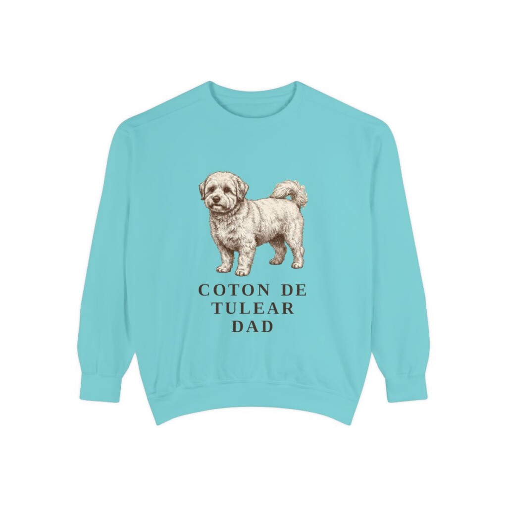 Coton de Tulear Dad Sweatshirt, Chalky Mint, front view