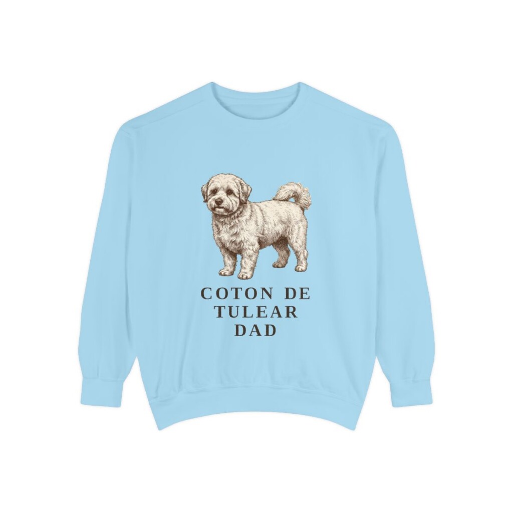 Coton de Tulear Dad Sweatshirt, Chambray, front view