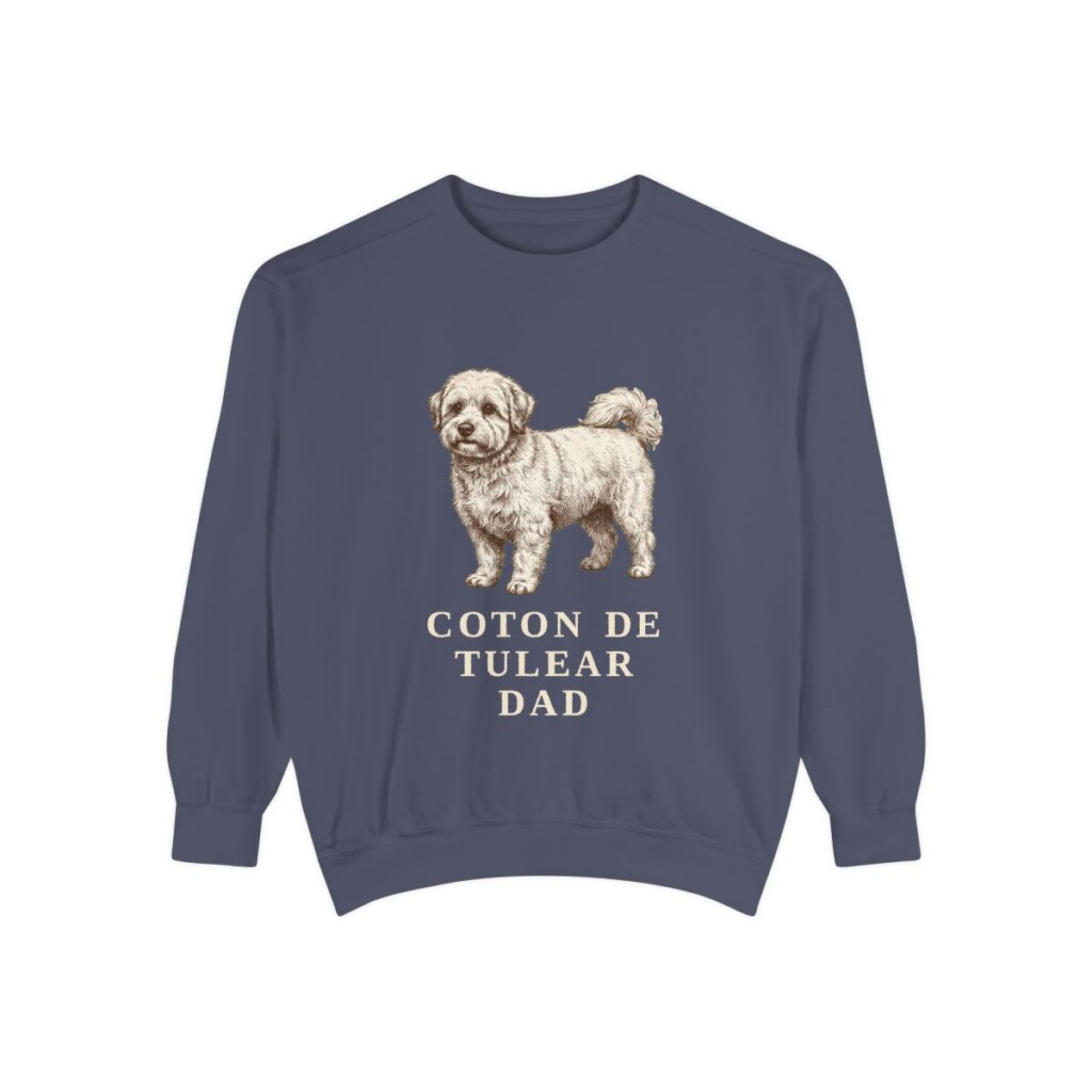 Coton de Tulear Dad Sweatshirt, Denim, front view