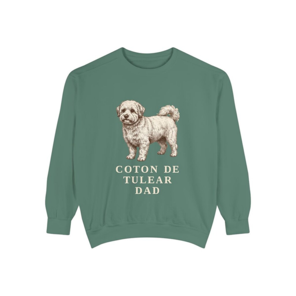 Coton de Tulear Dad Sweatshirt, Light Green, front view