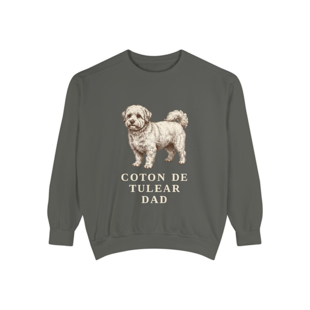 Coton de Tulear Dad Sweatshirt, Pepper, front view