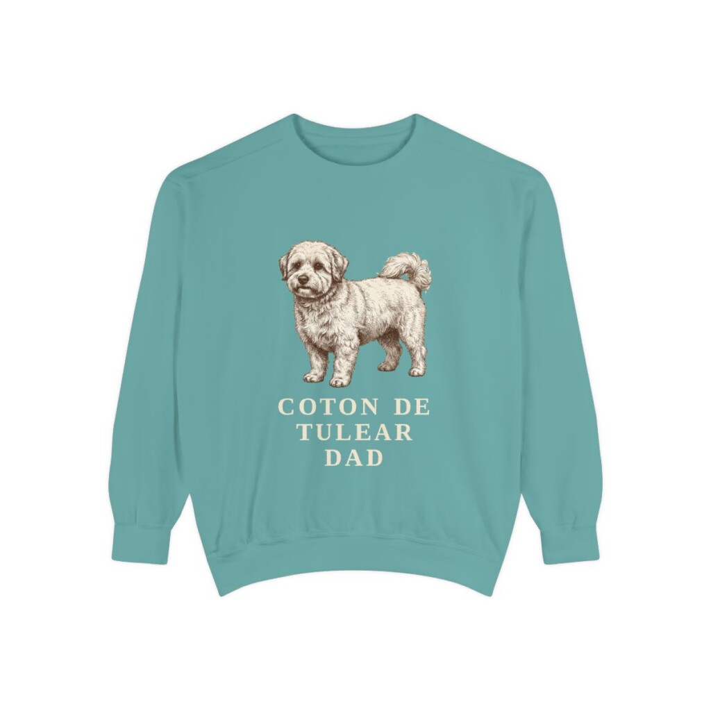Coton de Tulear Dad Sweatshirt, Seafoam, front view