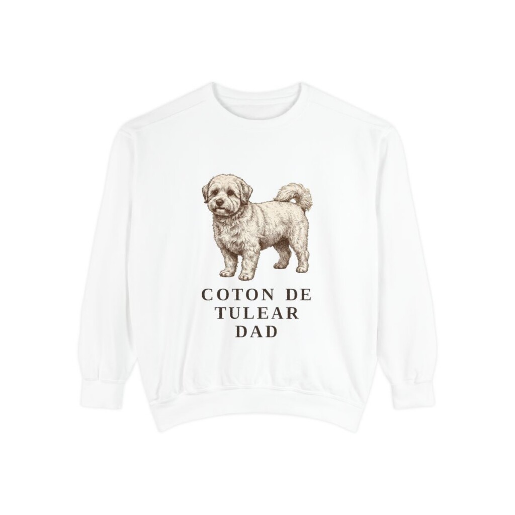 Coton de Tulear Dad Sweatshirt, White, front view