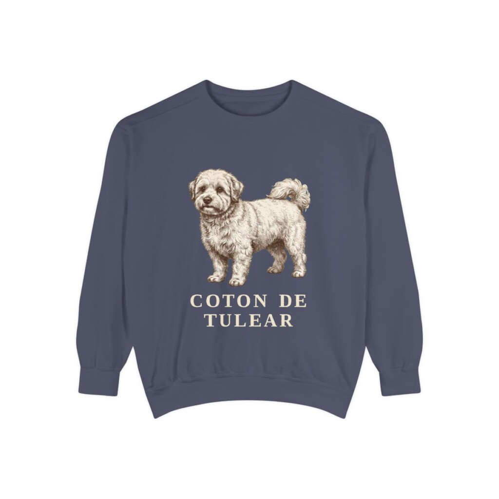 Coton de Tulear Sweatshirt, Denim, front view