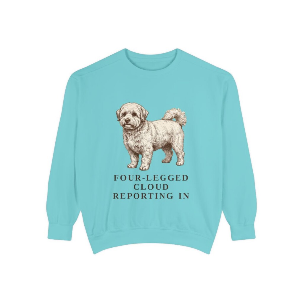 Coton de Tulear Humor Sweatshirt, Chalky Mint, front view