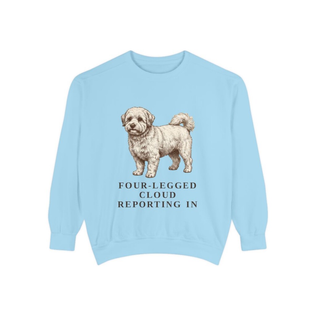 Coton de Tulear Humor Sweatshirt, Chambray, front view