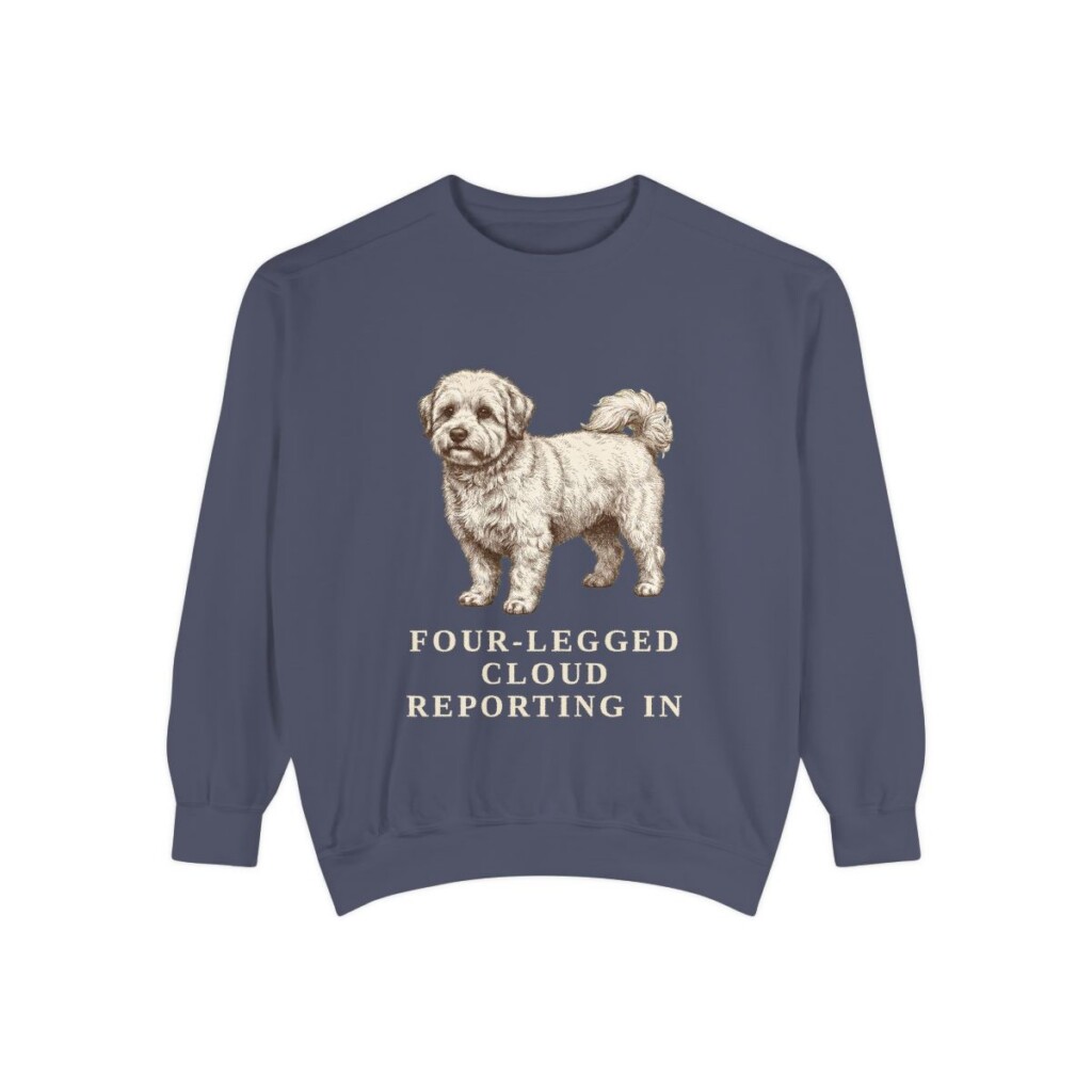 Coton de Tulear Humor Sweatshirt, Denim, front view