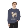 Coton de Tulear Humor Sweatshirt, Denim, person 1 front