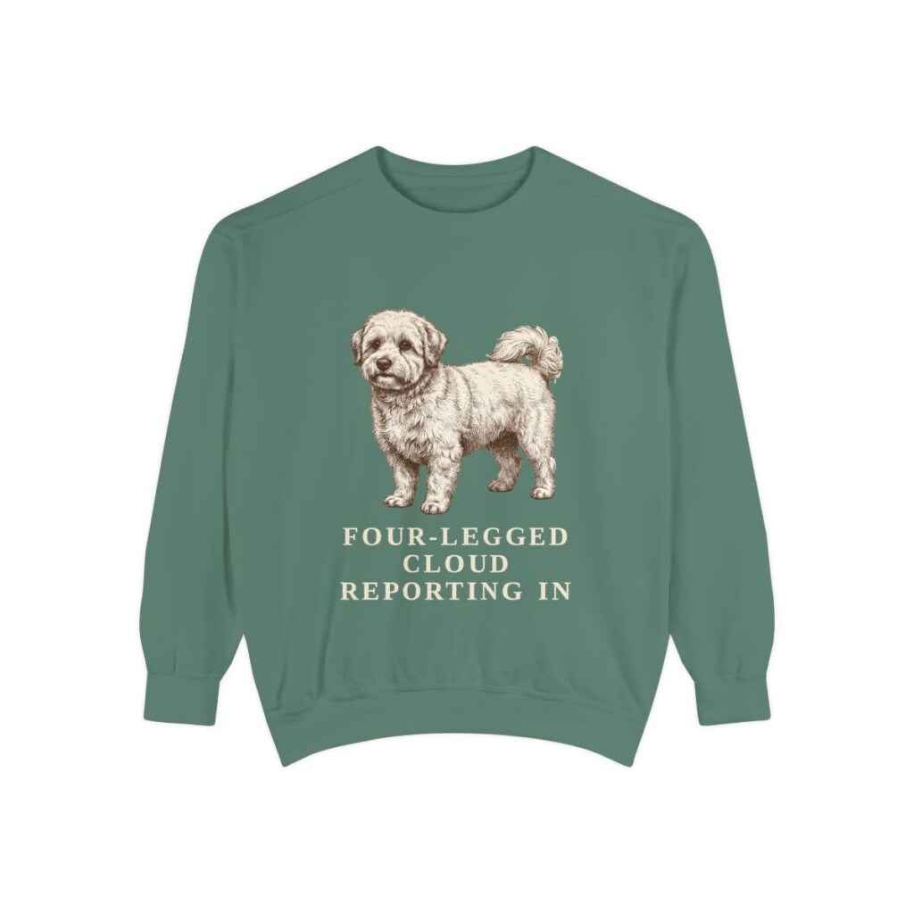 Coton de Tulear Humor Sweatshirt, Light Green, front view