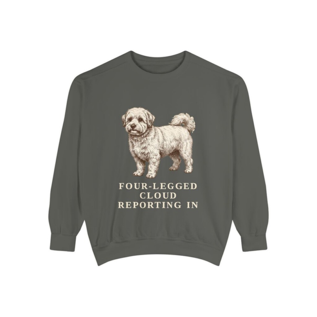 Coton de Tulear Humor Sweatshirt, Pepper, front view