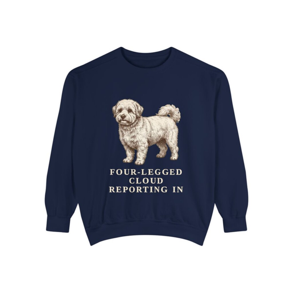 Coton de Tulear Humor Sweatshirt, True Navy, front view