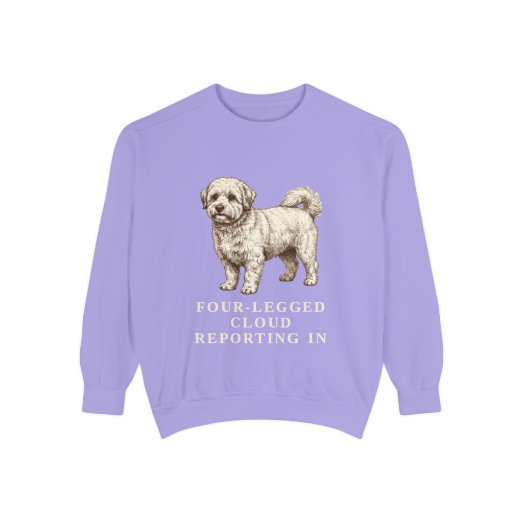 Coton de Tulear Humor Sweatshirt, Violet, front view