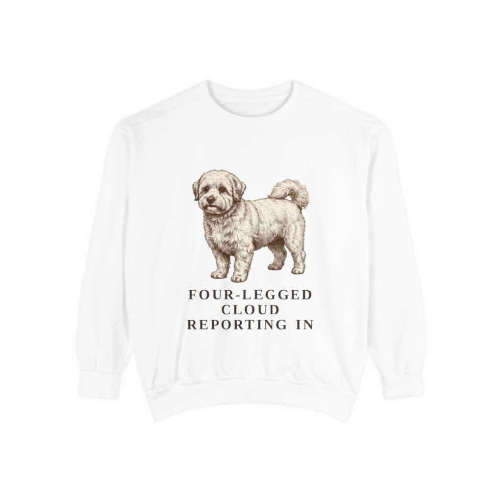 Coton de Tulear Humor Sweatshirt, White, front view