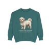 coton-de-tulear-sweatshirt-latin-blue-spruce Coton de Tulear Latin Sweatshirt, Blue Spruce, front view