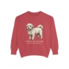 coton-de-tulear-sweatshirt-latin-crimson Coton de Tulear Latin Sweatshirt, Crimson, front view