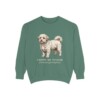 coton-de-tulear-sweatshirt-latin-light-green Coton de Tulear Latin Sweatshirt, Light Green, front view