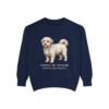 coton-de-tulear-sweatshirt-latin-true-navy Coton de Tulear Latin Sweatshirt, True Navy, front view