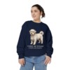 coton-de-tulear-sweatshirt-latin-true-navy-person-2-front Coton de Tulear Latin Sweatshirt, True Navy, person 2 front