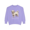 coton-de-tulear-sweatshirt-latin-violet Coton de Tulear Latin Sweatshirt, Violet, front view