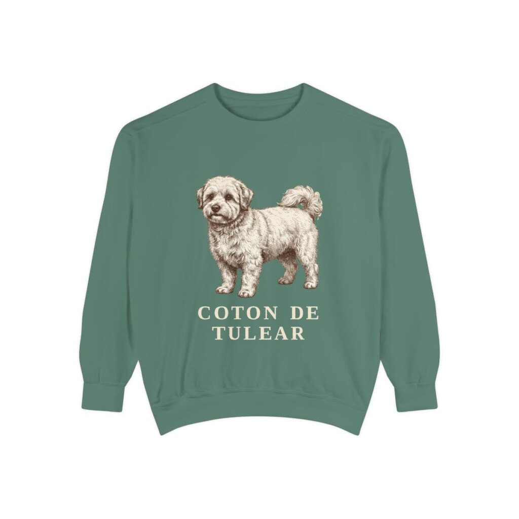 Coton de Tulear Sweatshirt, Light Green, front view