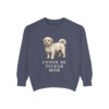 coton-de-tulear-sweatshirt-mom-denim Coton de Tulear Mom Sweatshirt, Denim, front view