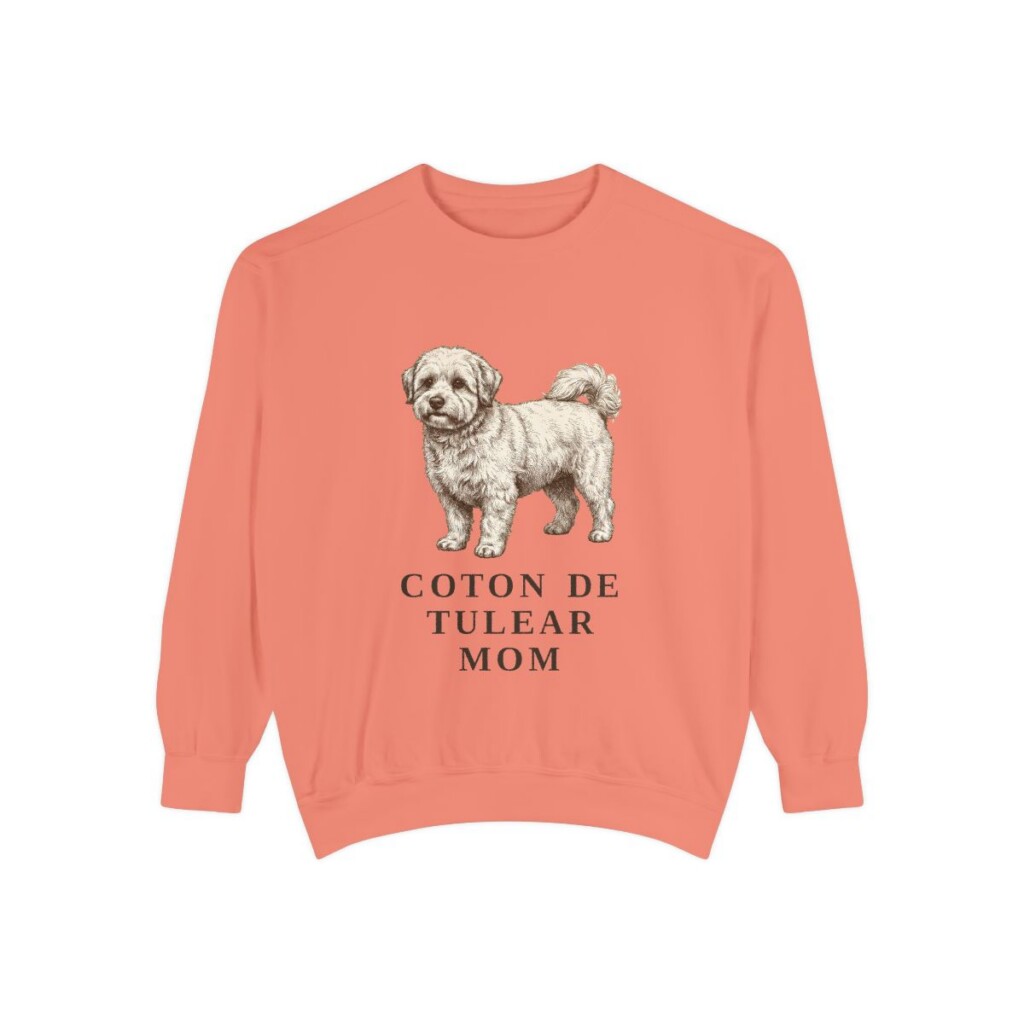 coton-de-tulear-sweatshirt-mom-terracotta Coton de Tulear Mom Sweatshirt, Terracotta, front view