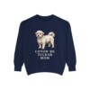 coton-de-tulear-sweatshirt-mom-true-navy Coton de Tulear Mom Sweatshirt, True Navy, front view