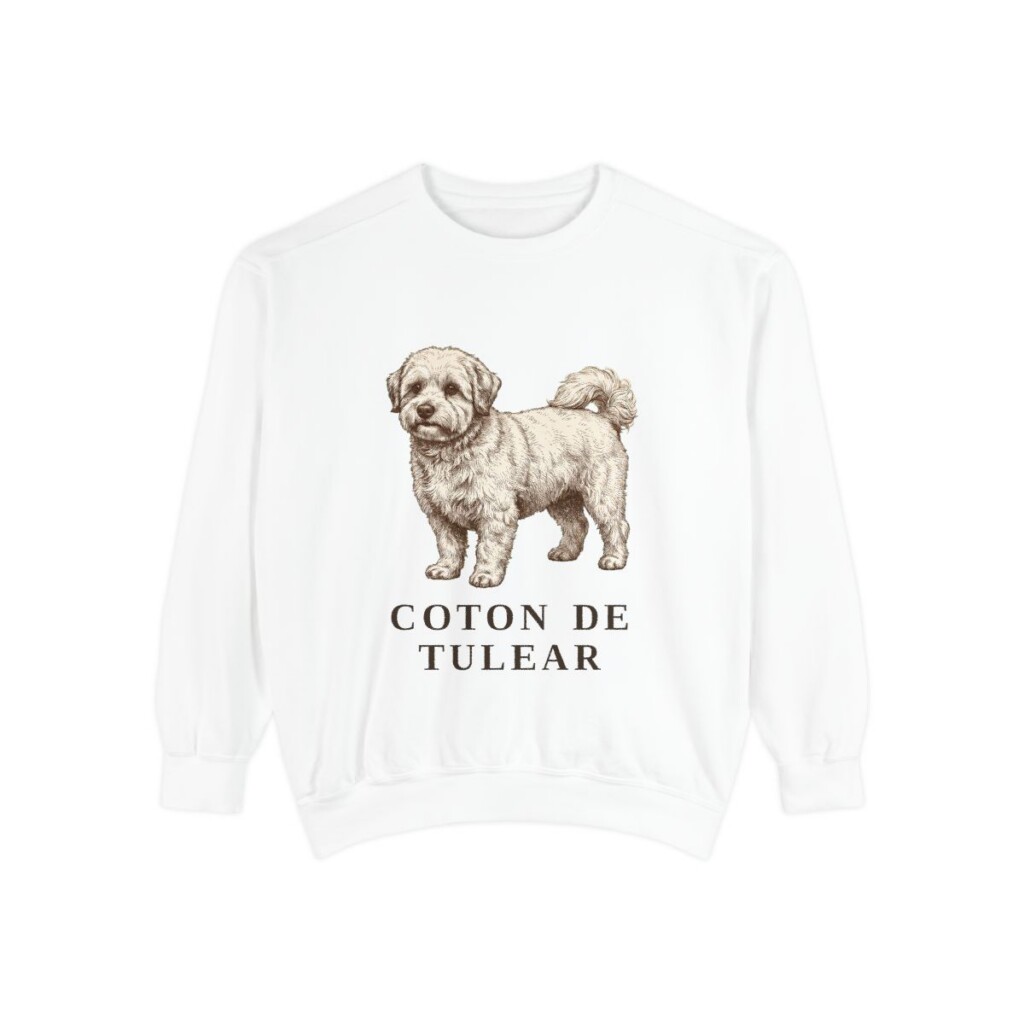 Coton de Tulear Sweatshirt, White, front view